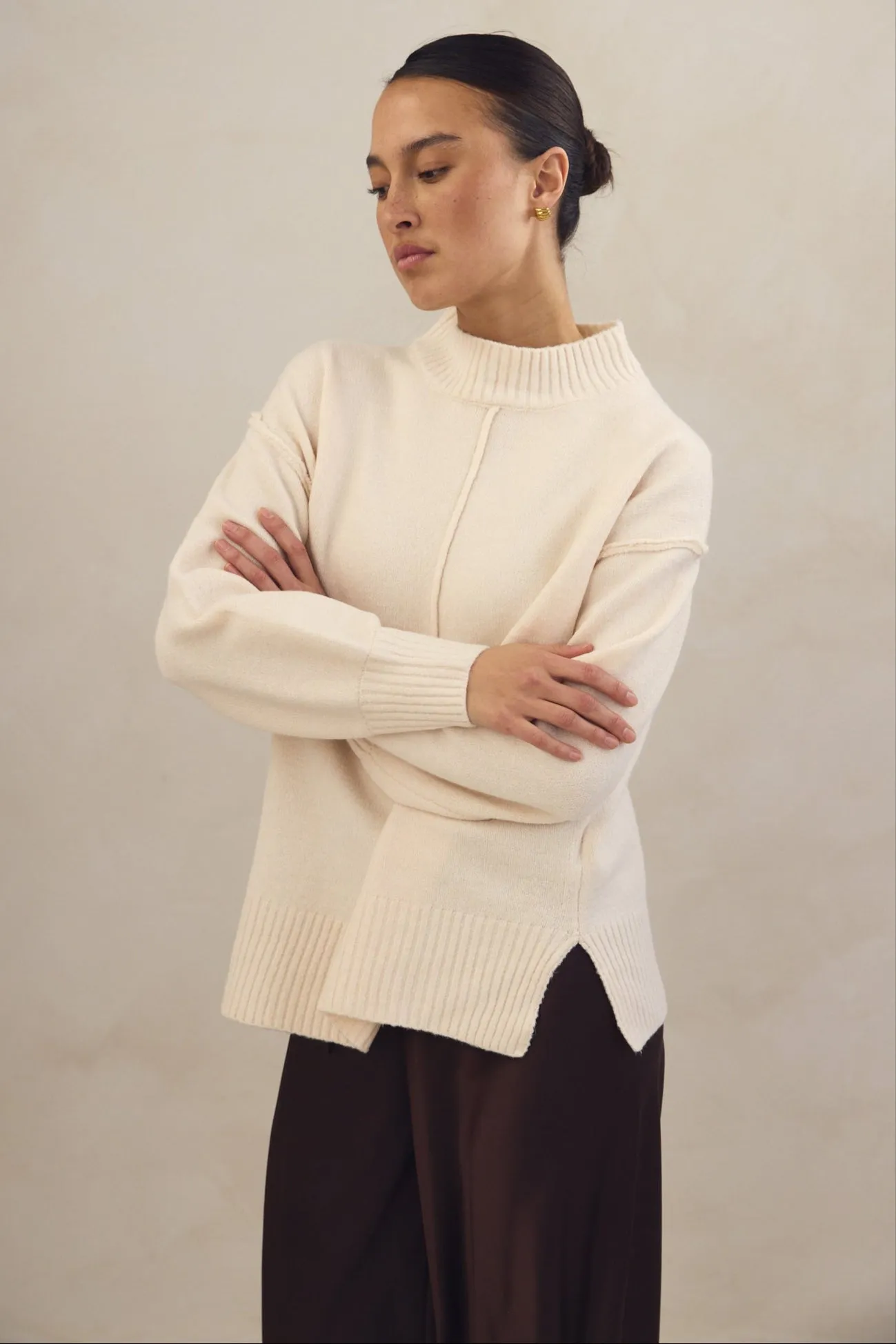 Kelly Knit Jumper (Cream) sold by Runway Scout product image thumbnail 5