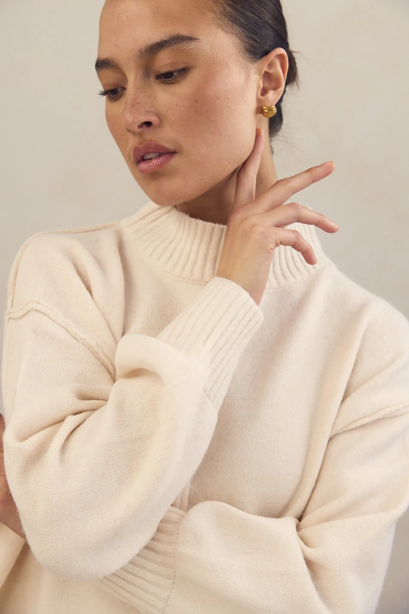 Kelly Knit Jumper (Cream) sold by Runway Scout product image thumbnail 4