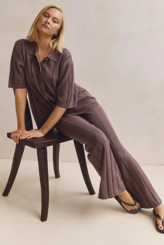 Solace Knit Pant (Chocolate) sold by Runway Scout