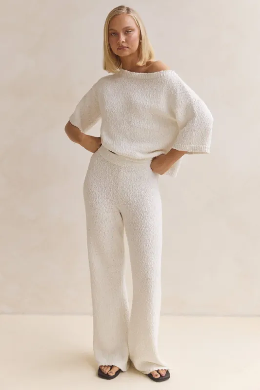 Avalon Boucle Pant (White) sold by Runway Scout