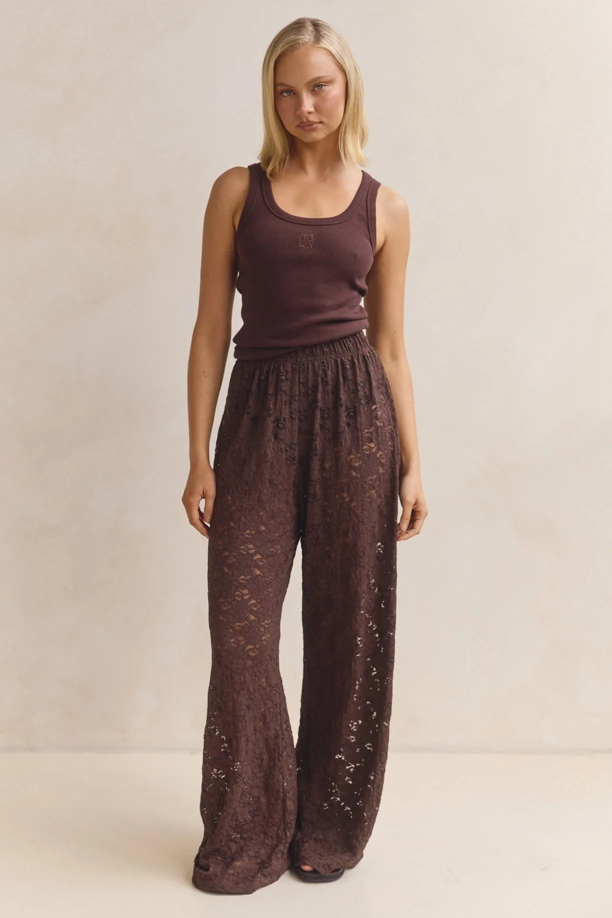Thea Lace Pant (Chocolate) sold by Runway Scout product image thumbnail 4