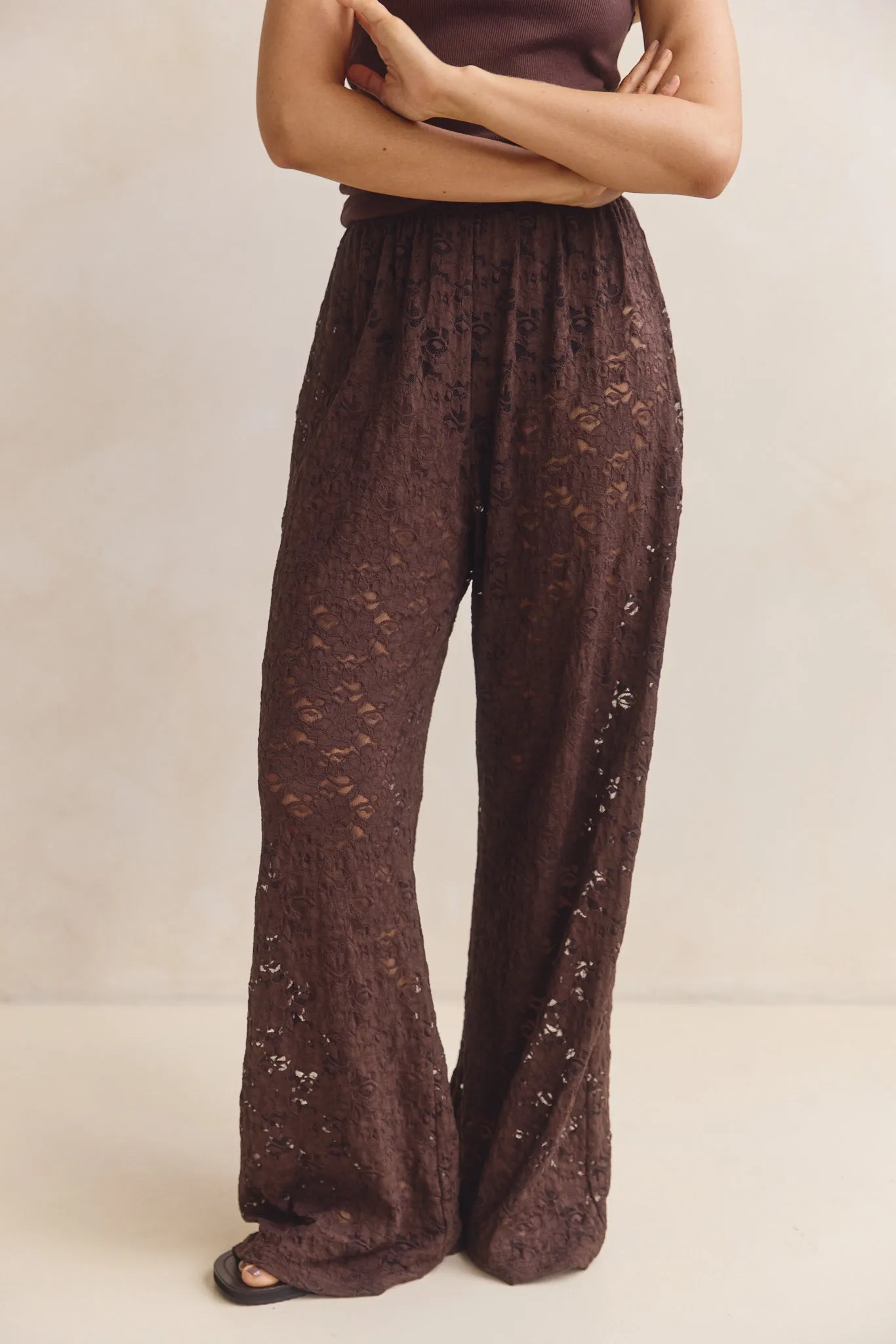 Thea Lace Pant (Chocolate) sold by Runway Scout product image thumbnail 2