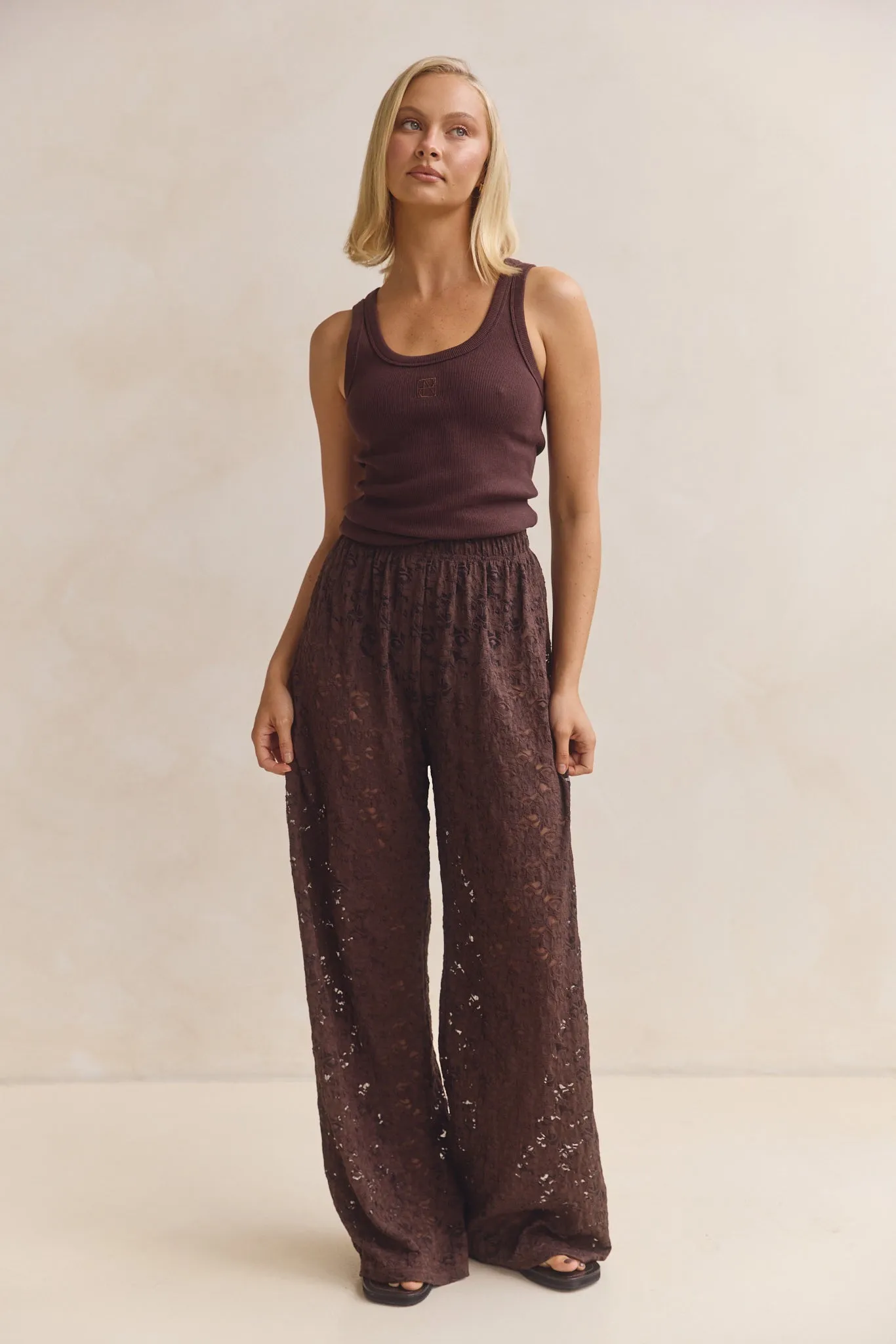 Thea Lace Pant (Chocolate) sold by Runway Scout product image thumbnail 3