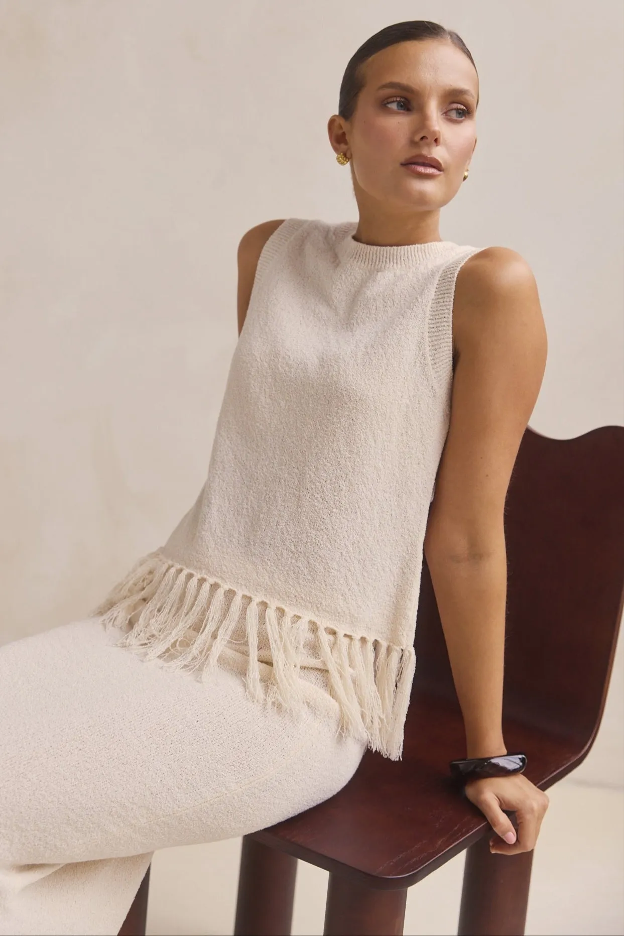 Adele Knit Top (Cream) sold by Runway Scout