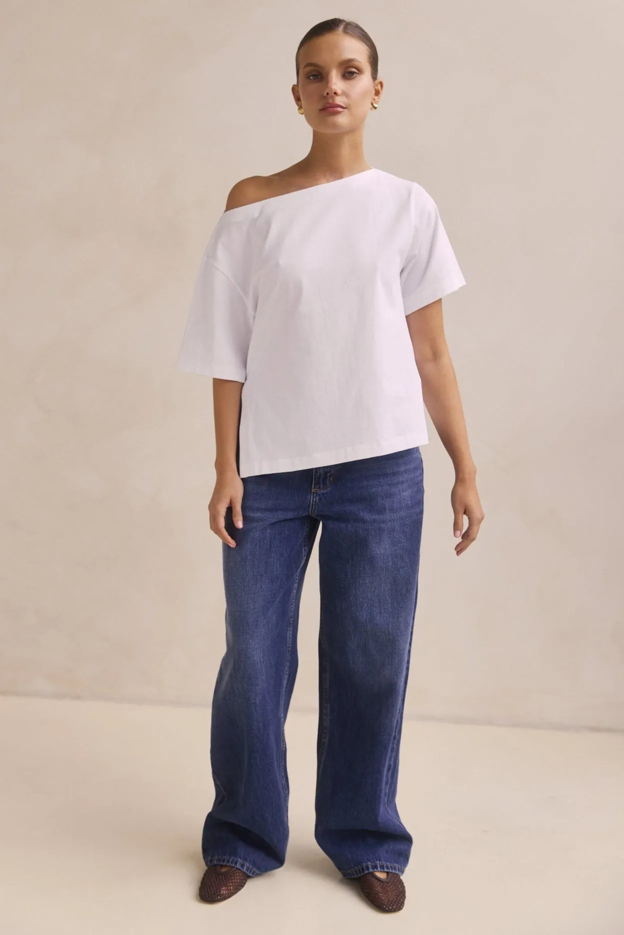 Genevieve Asym Tee (White) sold by Runway Scout product image thumbnail 3