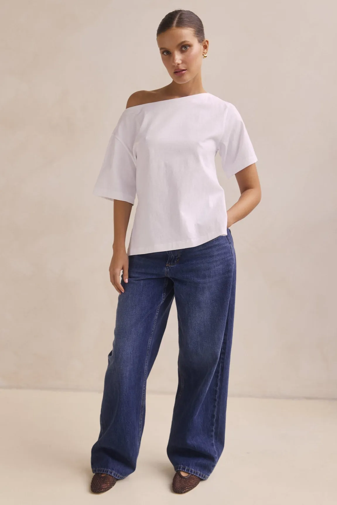 Genevieve Asym Tee (White) sold by Runway Scout product image thumbnail 2