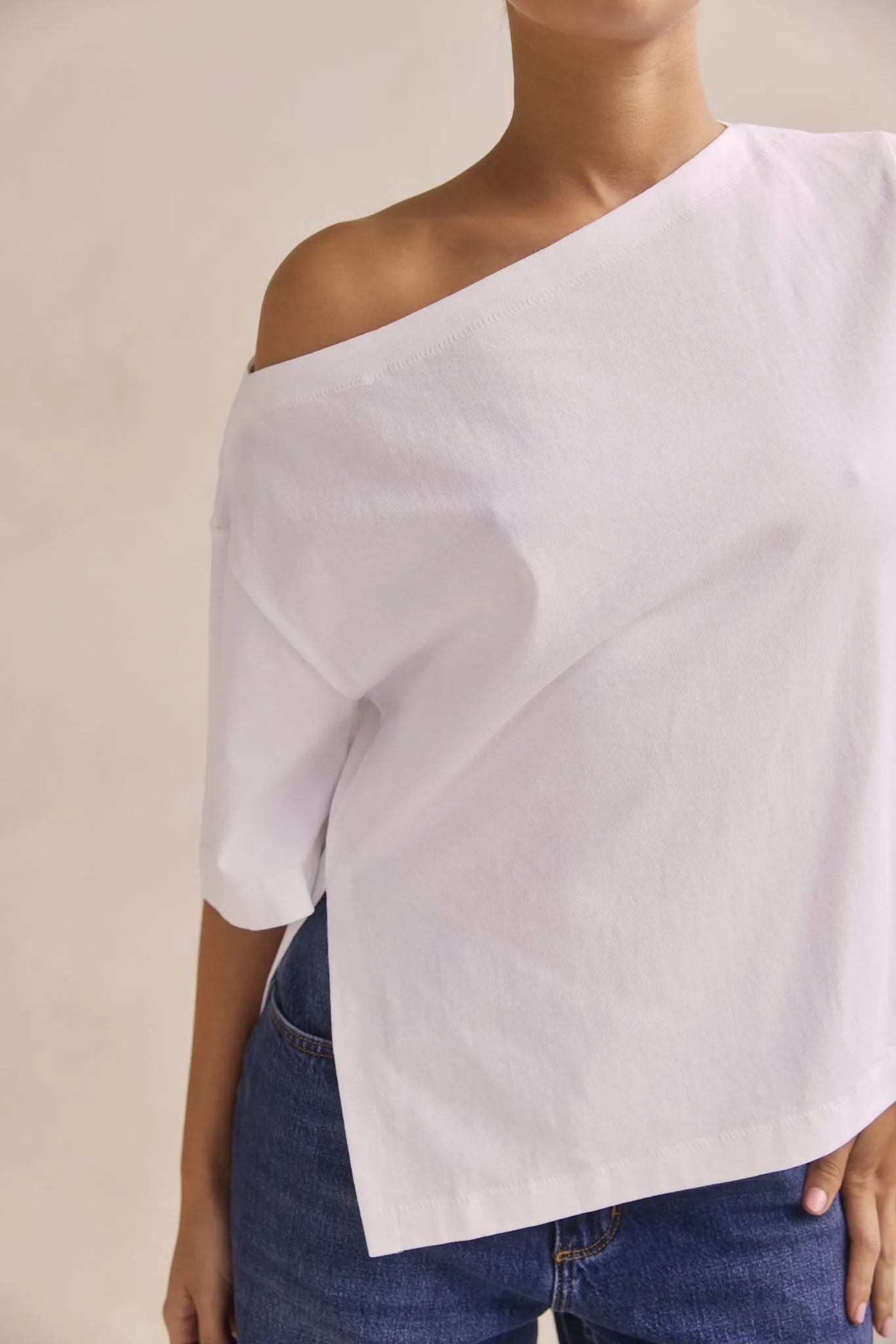 Genevieve Asym Tee (White) sold by Runway Scout product image thumbnail 4