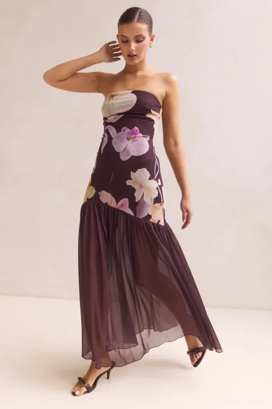 Hazel Maxi Dress (Chocolate) sold by Runway Scout