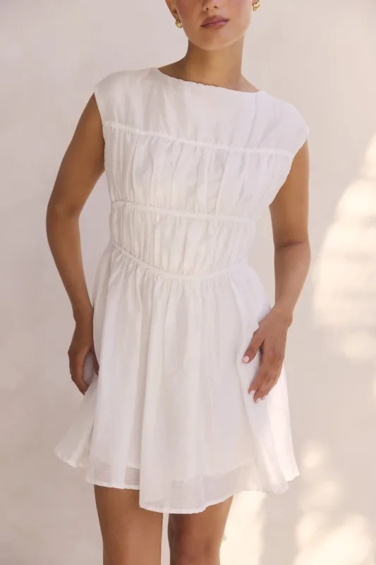 Indra Mini Dress (White) sold by Runway Scout