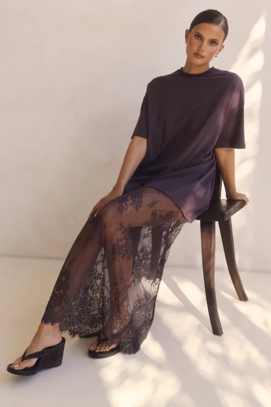 Ophelia Maxi Dress (Chocolate) sold by Runway Scout