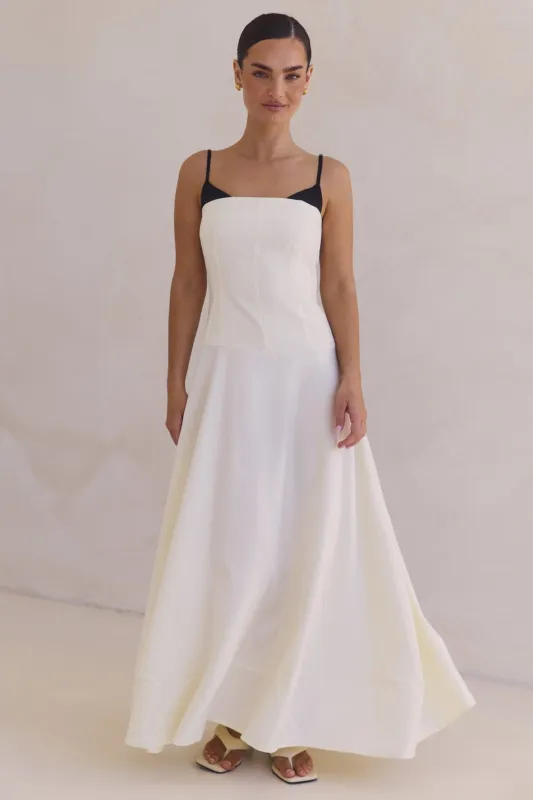 Madelyn Maxi Dress (Cream) sold by Runway Scout