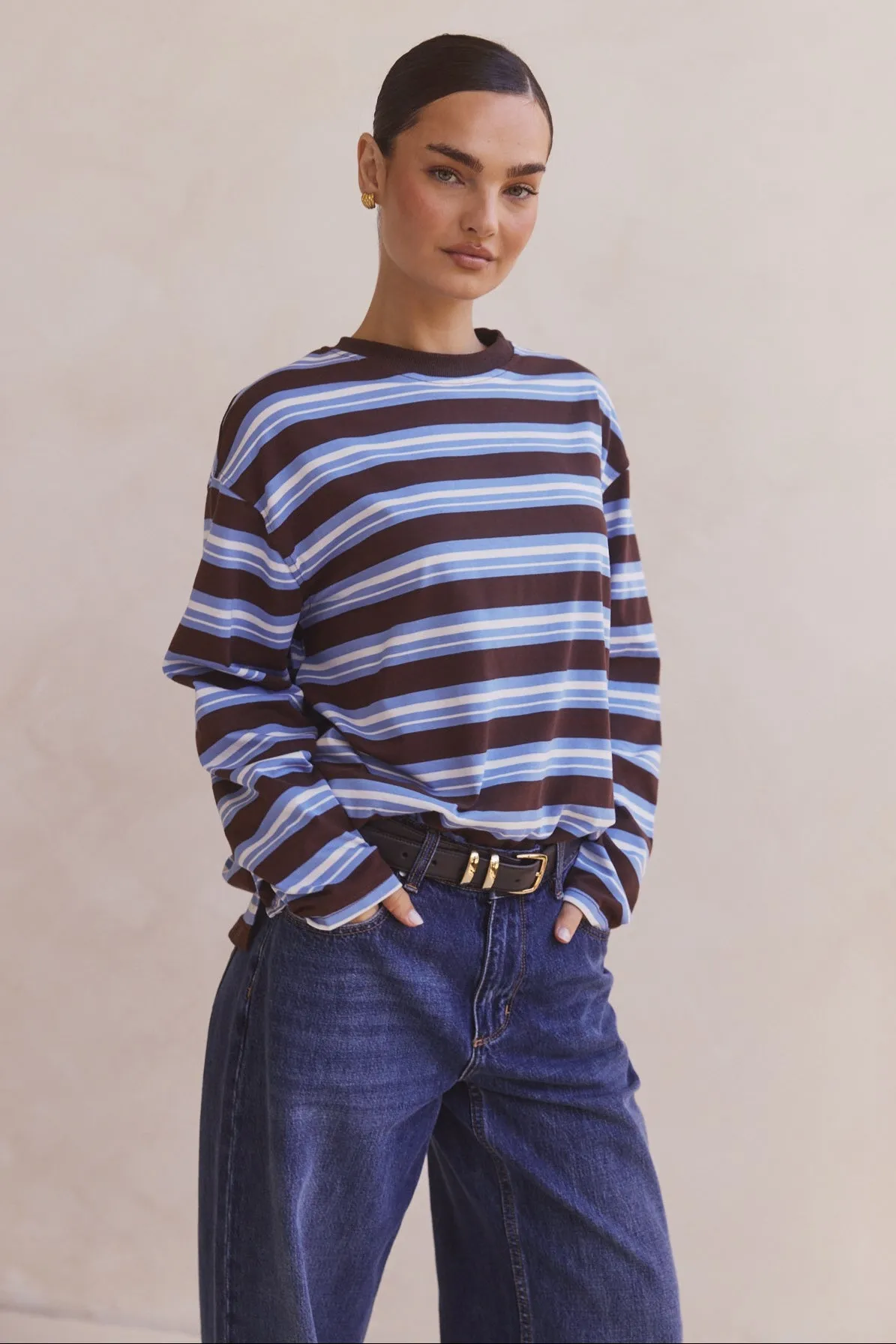 Kyra Long Sleeve Top (Chocolate) sold by Runway Scout product image thumbnail 4