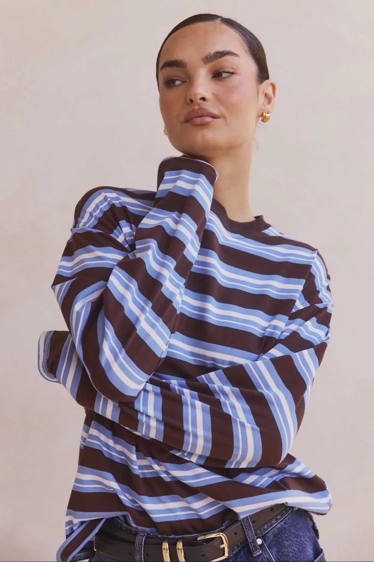 Kyra Long Sleeve Top (Chocolate) sold by Runway Scout product image thumbnail 5