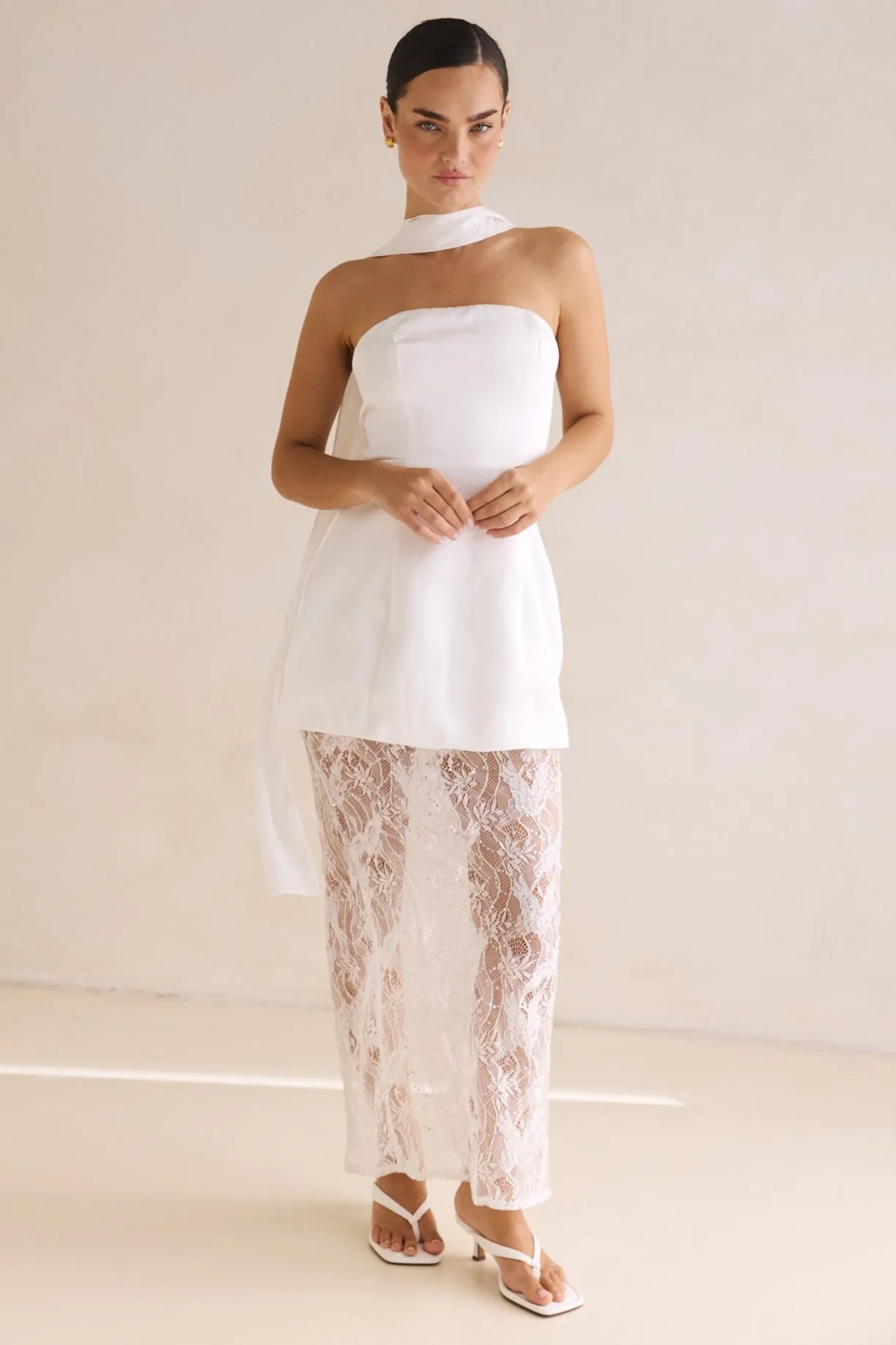 Skylar Maxi Dress (White) sold by Runway Scout product image thumbnail 5