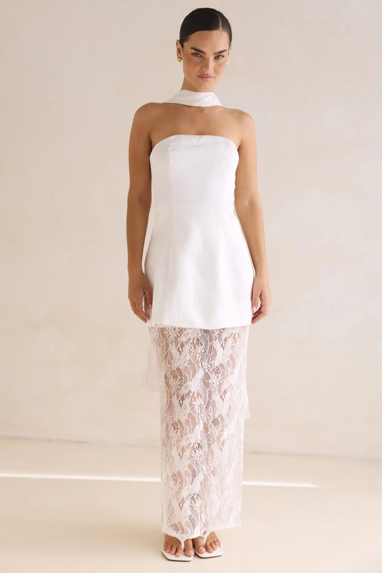 Skylar Maxi Dress (White) sold by Runway Scout