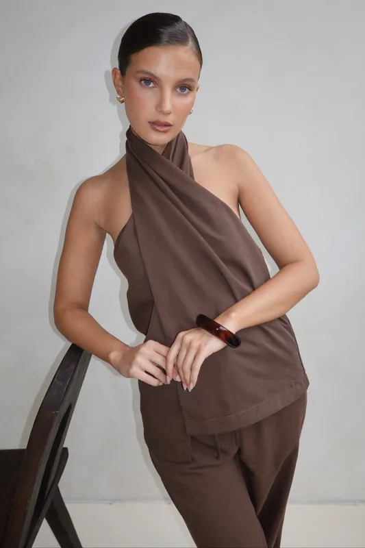 Suri Top (Chocolate) sold by Runway Scout