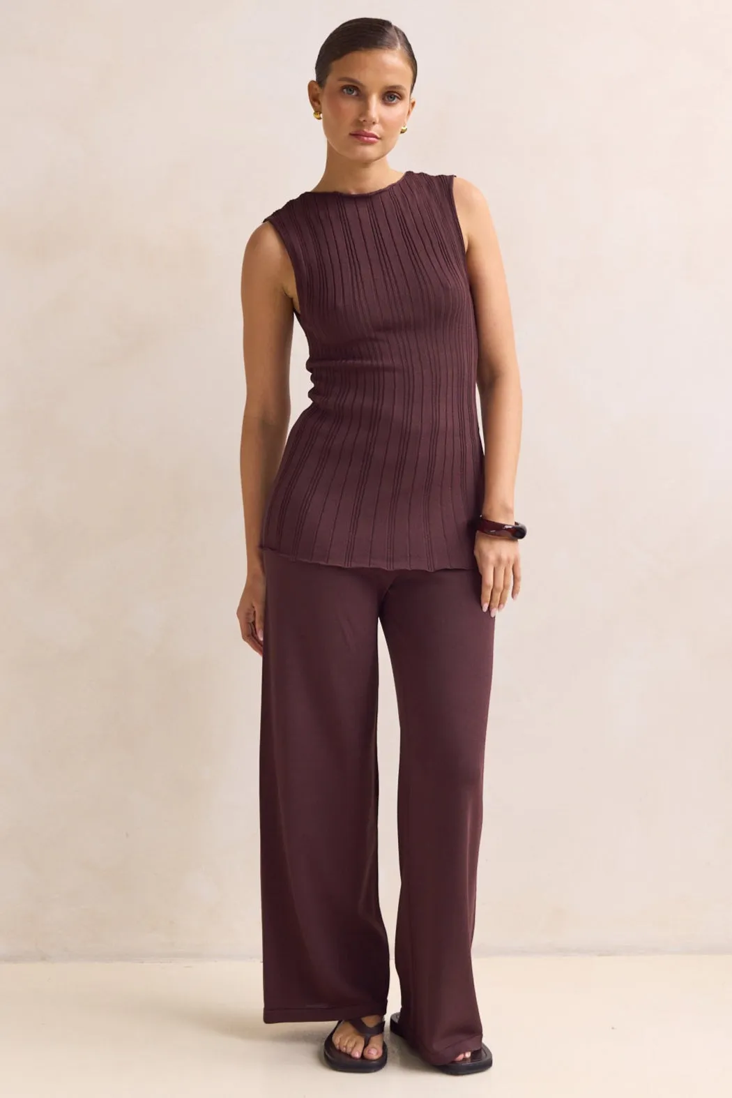 Anna Knit Pant (Chocolate) sold by Runway Scout product image thumbnail 5