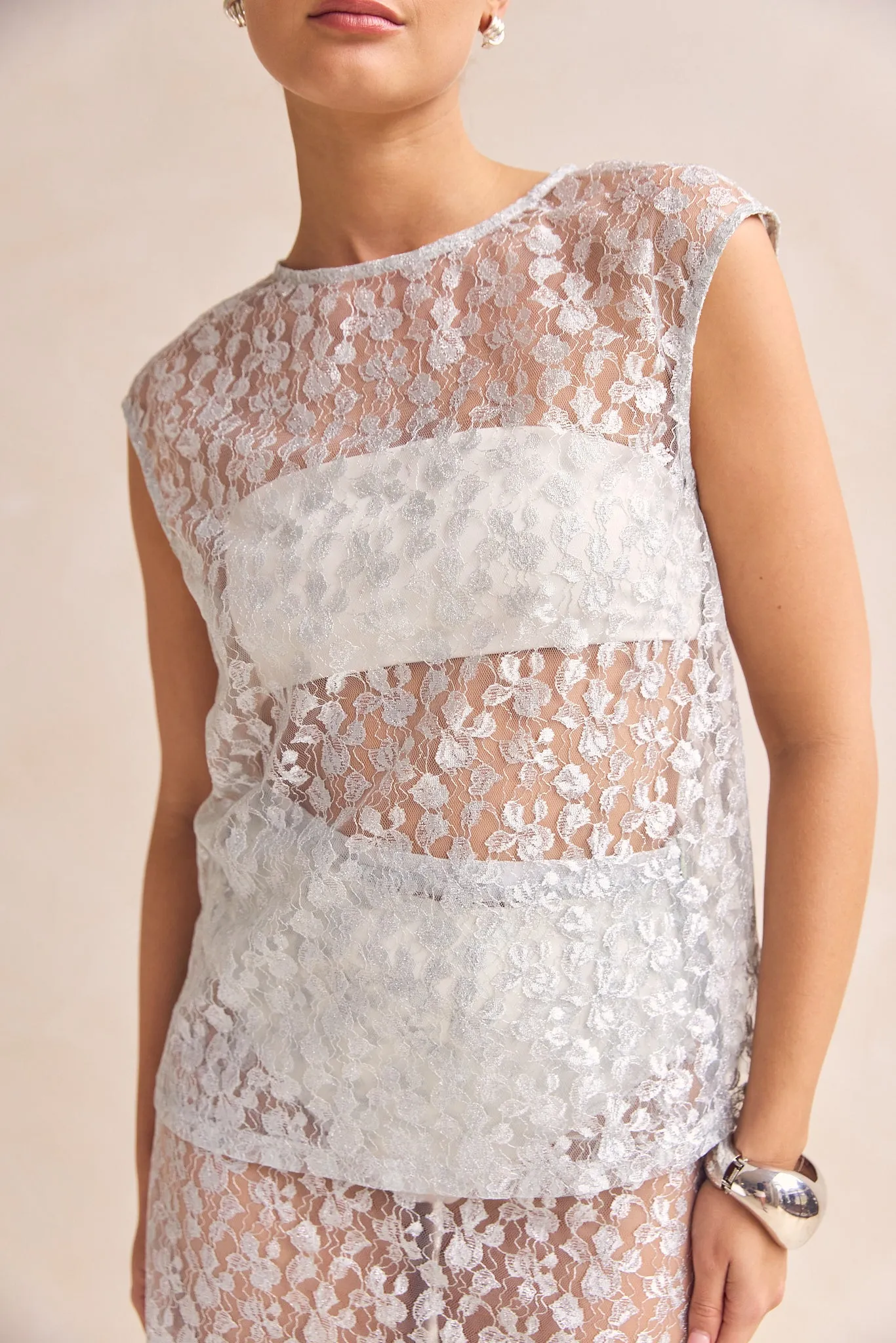 Jaida Lace Top (Blue) sold by Runway Scout product image thumbnail 2