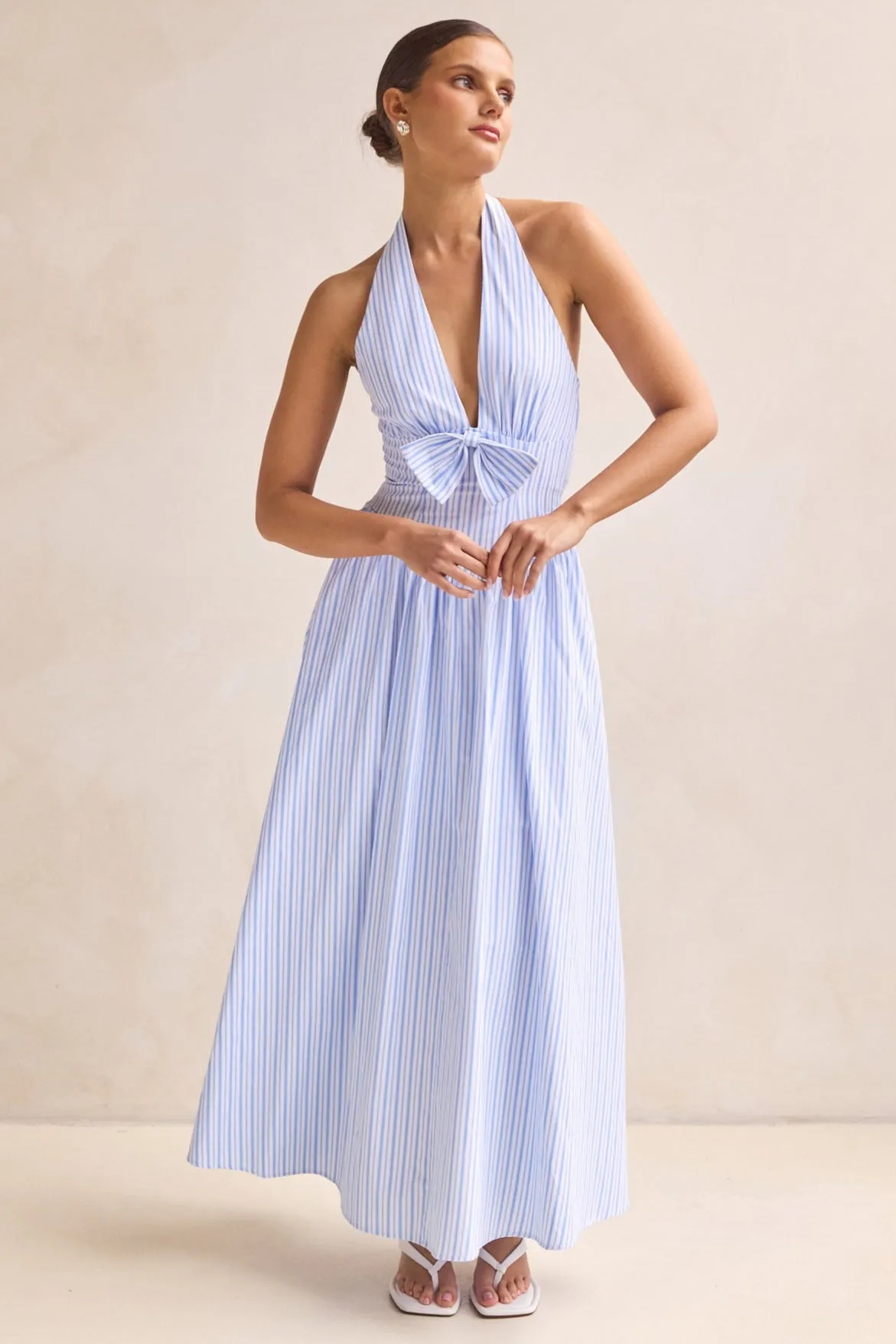 Solenne Maxi Dress (Blue) sold by Runway Scout