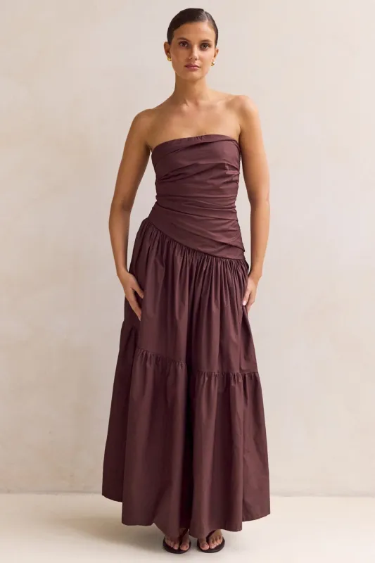 Brianna Maxi Dress (Chocolate) sold by Runway Scout