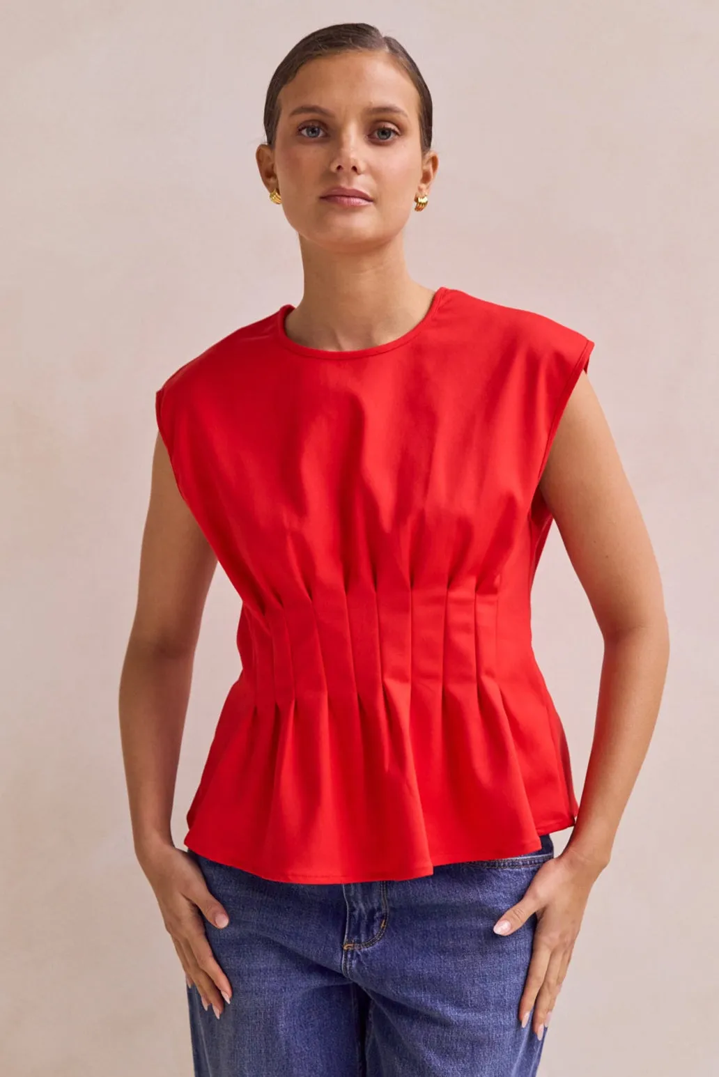 Seraphina Top (Red) sold by Runway Scout