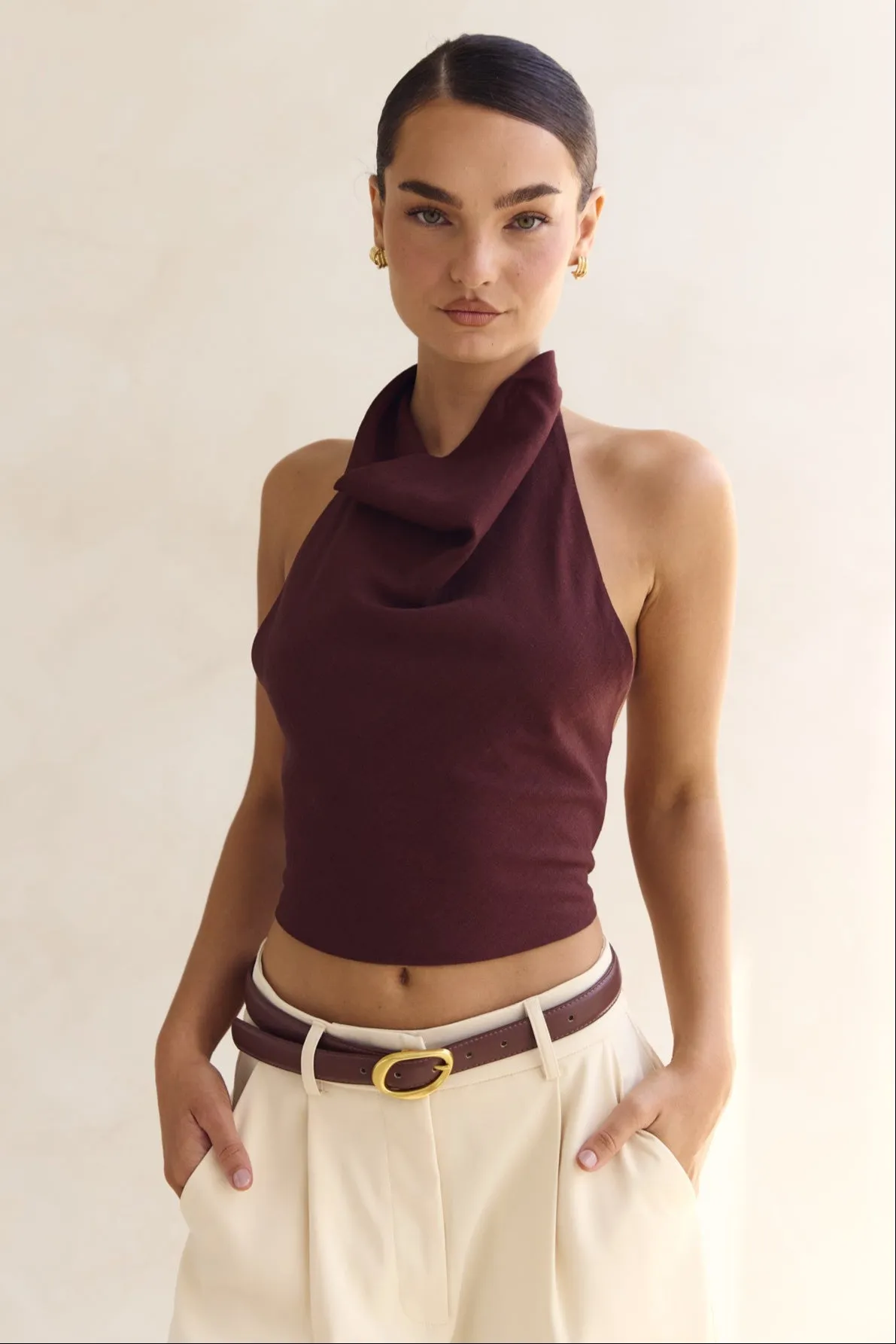 Tess Halter Top (Chestnut) sold by Runway Scout product image thumbnail 3