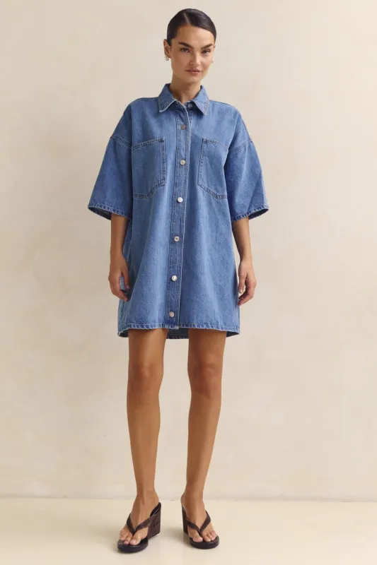 Parker Denim Shirt Dress (Blue) sold by Runway Scout