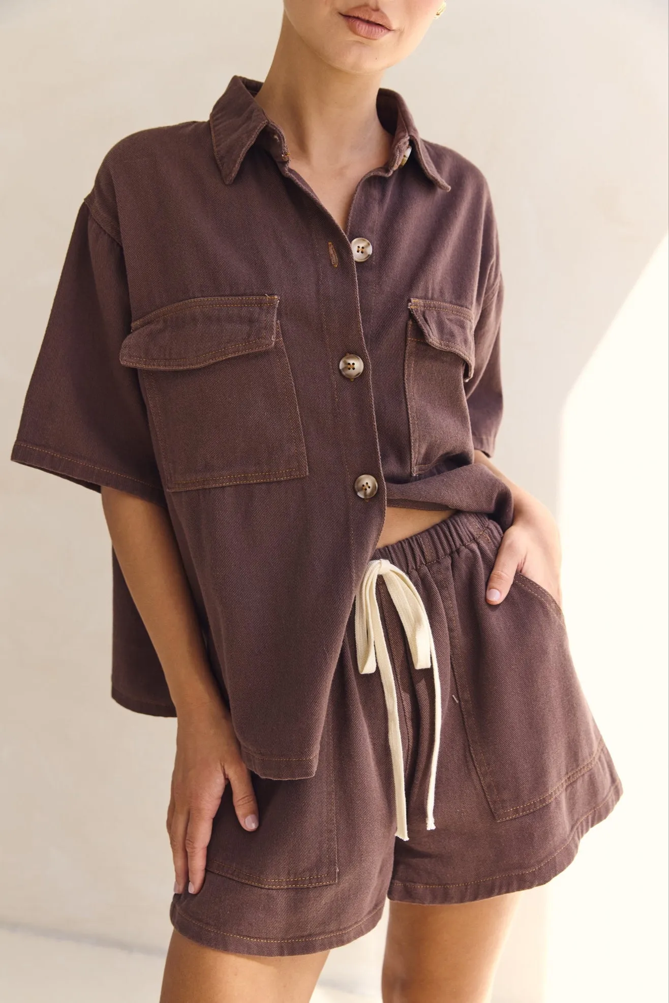 Beatrice Denim Set (Chocolate) sold by Runway Scout product image thumbnail 3