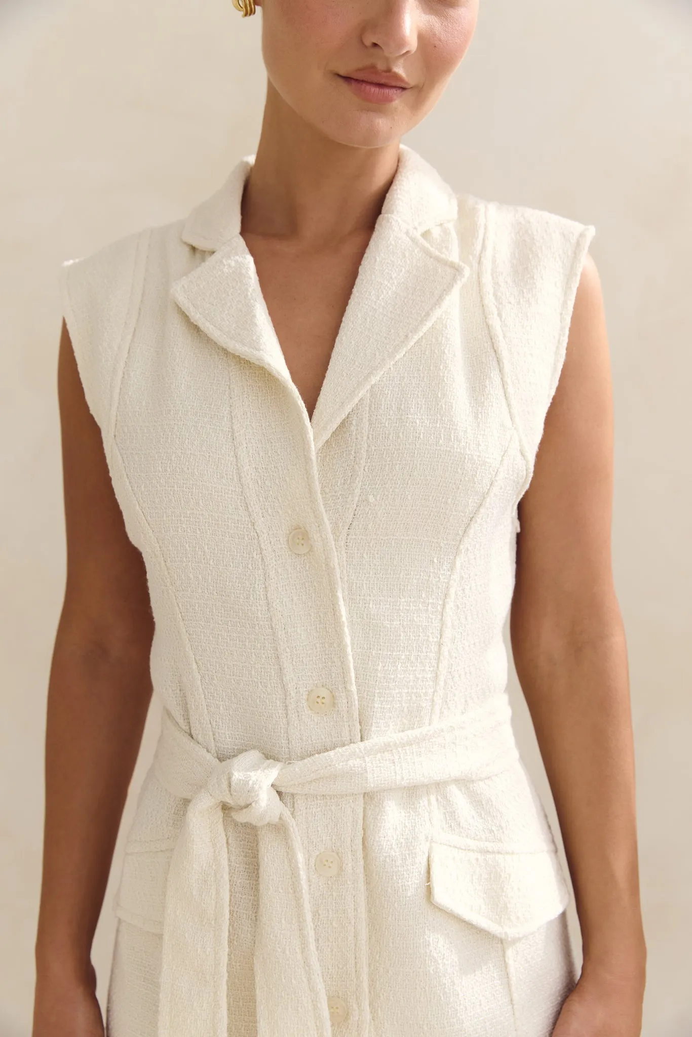 Dorian Mini Dress (Cream) sold by Runway Scout product image thumbnail 5