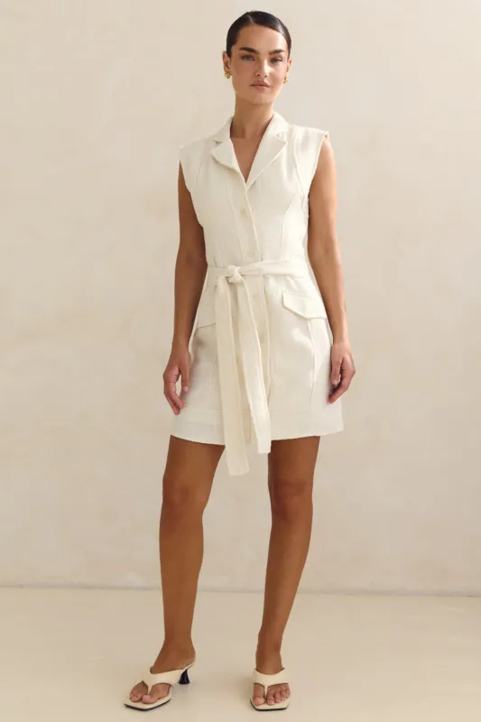 Dorian Mini Dress (Cream) sold by Runway Scout