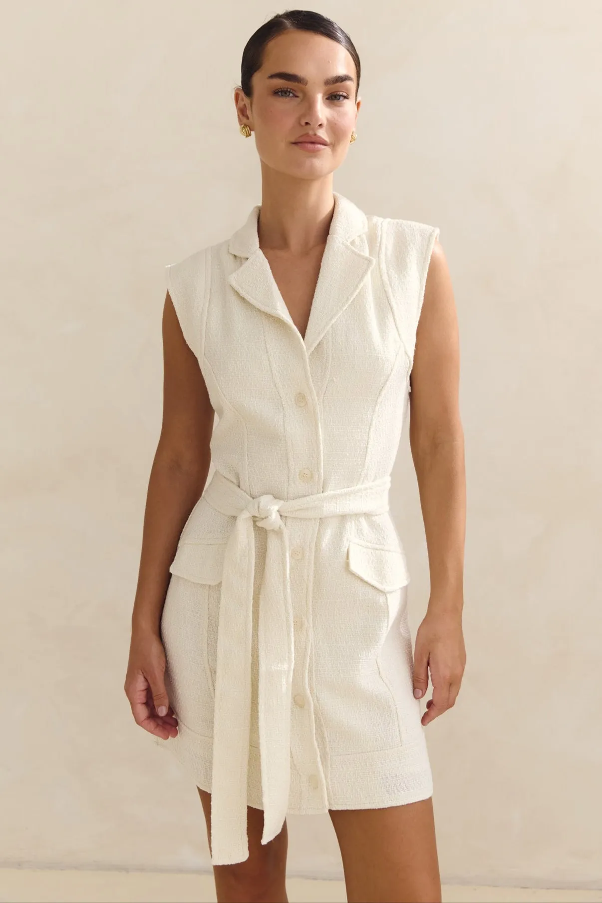 Dorian Mini Dress (Cream) sold by Runway Scout product image thumbnail 2