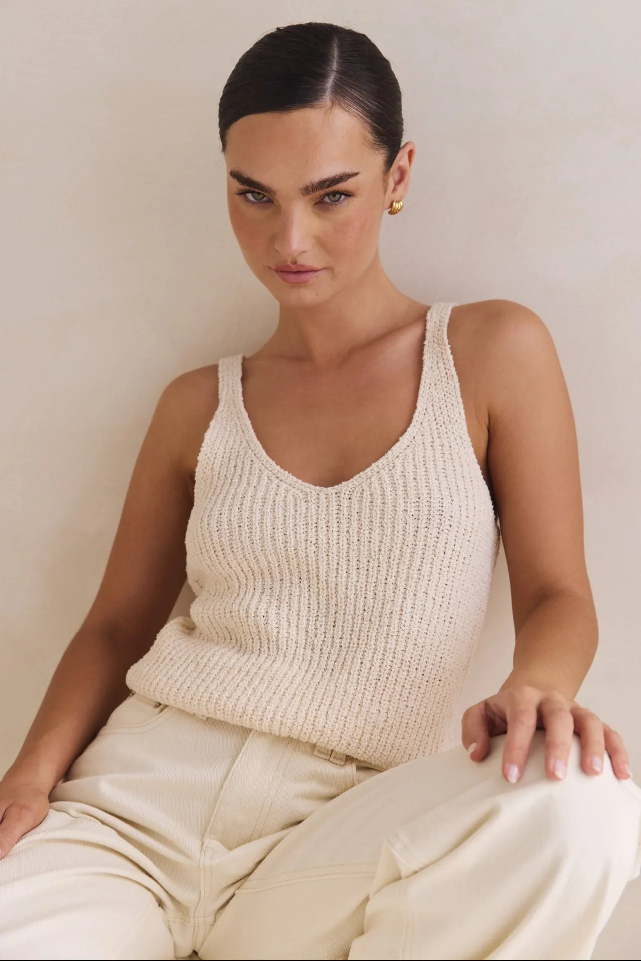 Leah Knit Top (Cream) sold by Runway Scout product image thumbnail 5