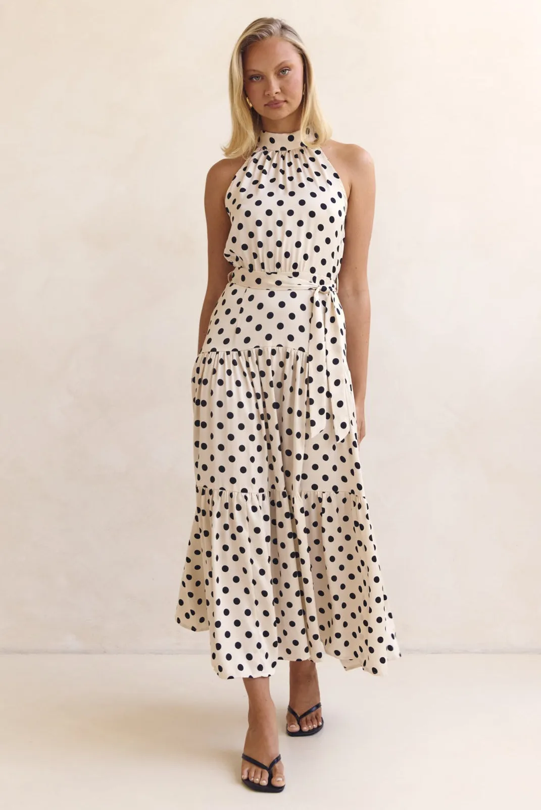 Belle Midi Dress (Cream) sold by Runway Scout