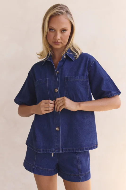 Aurora Denim Set (Blue) sold by Runway Scout