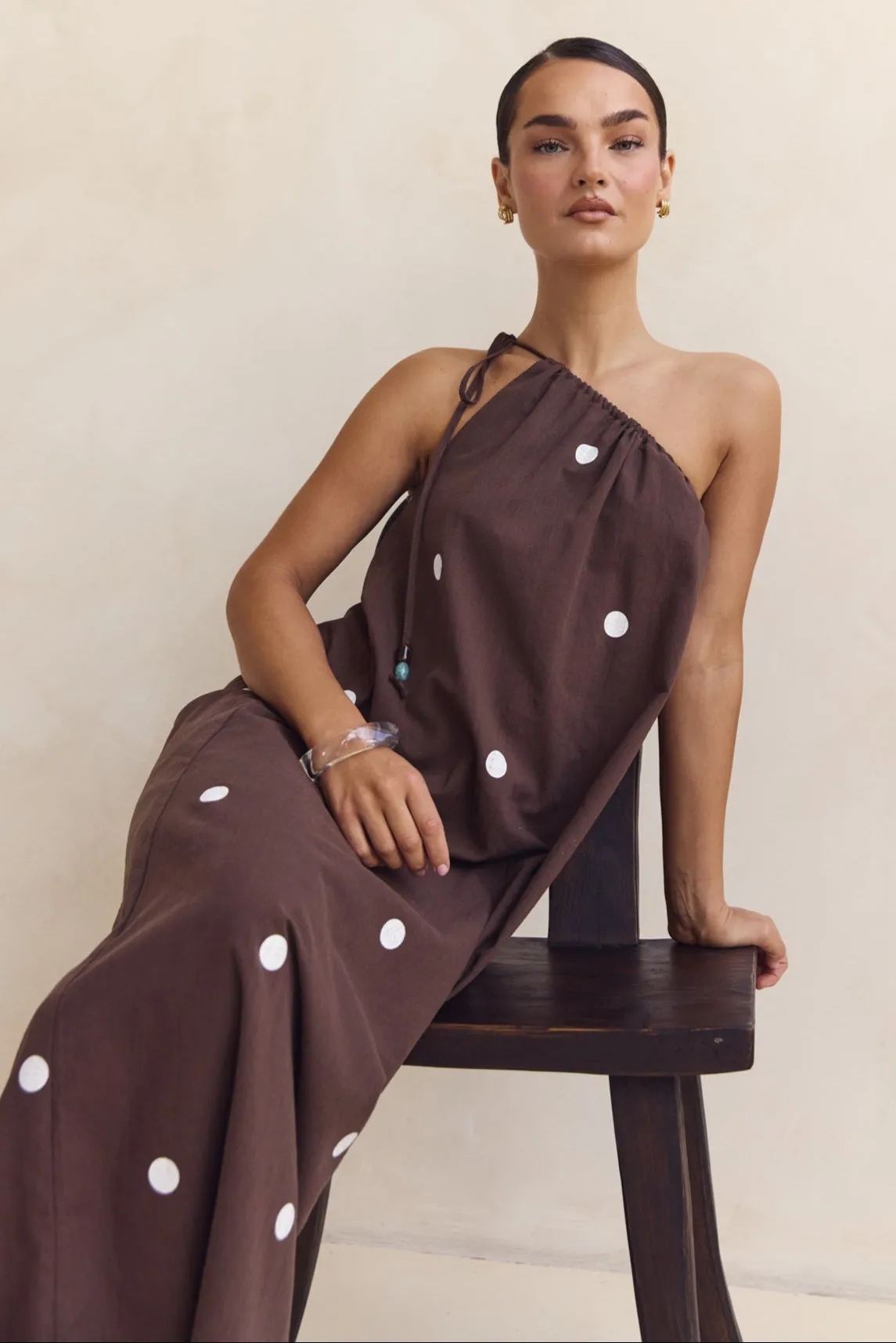 Cassian Maxi Dress (Chocolate) sold by Runway Scout product image thumbnail 5