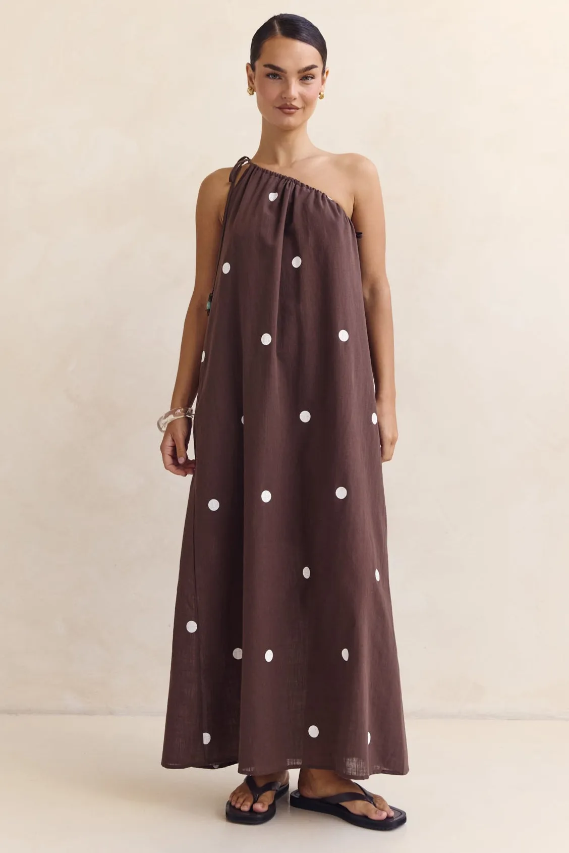 Cassian Maxi Dress (Chocolate) sold by Runway Scout
