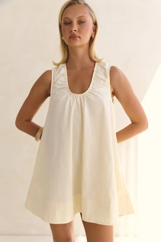 Raelle Mini Dress (Butter) sold by Runway Scout