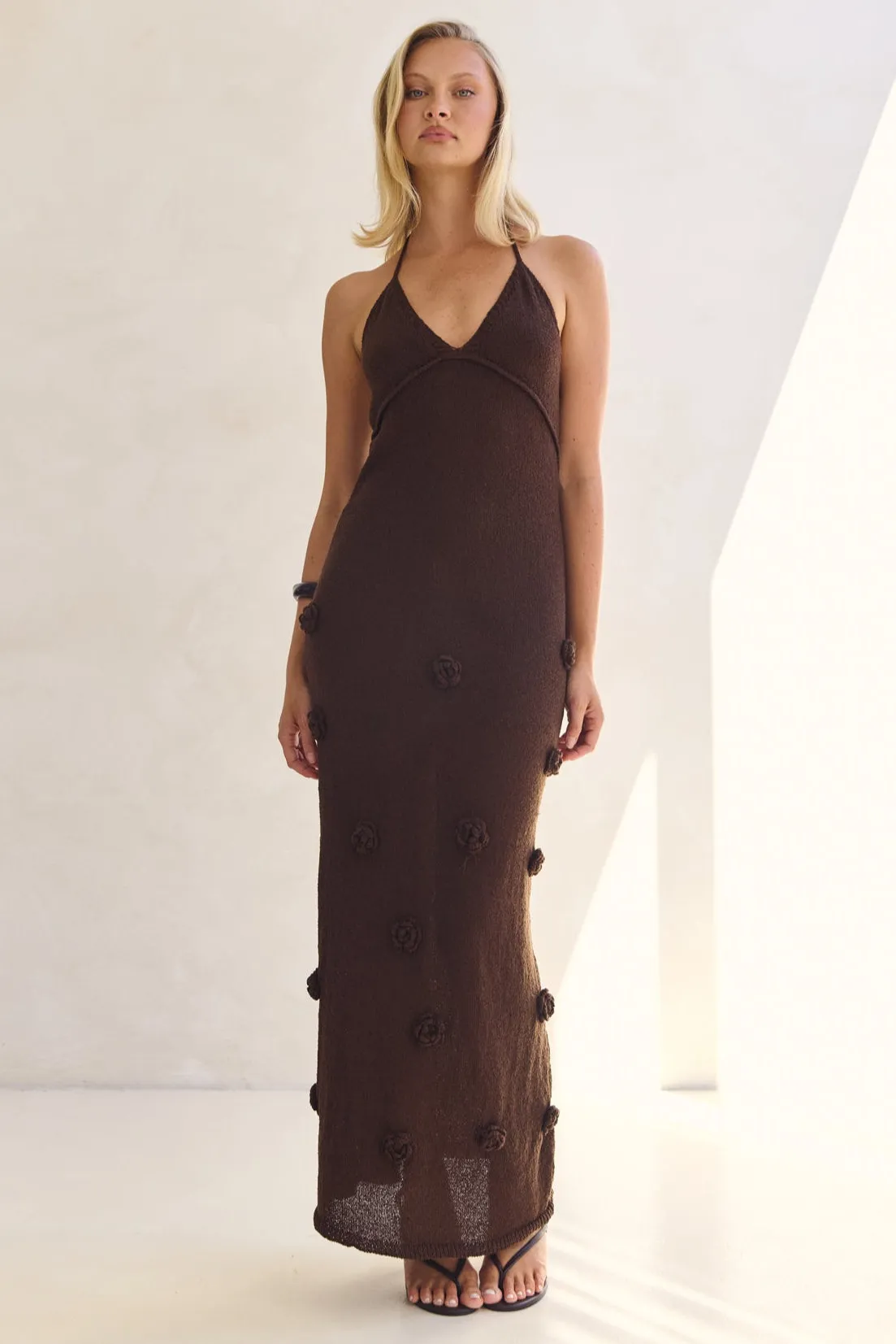 Orion Knit Maxi Dress (Chocolate) sold by Runway Scout product image thumbnail 4