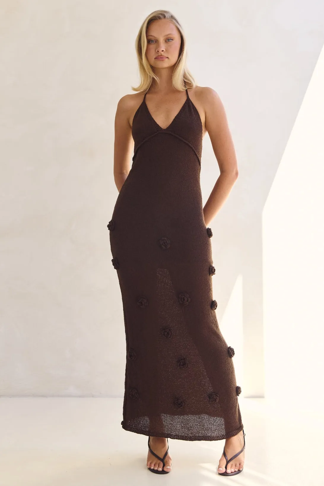 Orion Knit Maxi Dress (Chocolate) sold by Runway Scout product image thumbnail 5