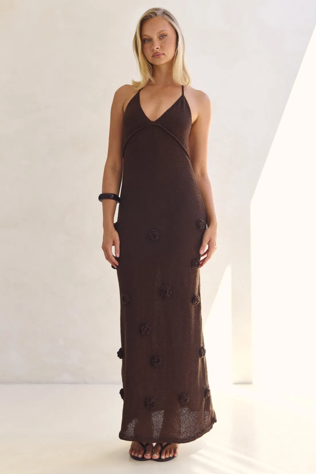 Orion Knit Maxi Dress (Chocolate) sold by Runway Scout product image thumbnail 2