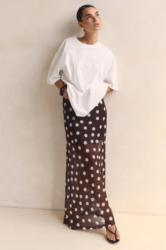 Leni Maxi Skirt (Chocolate) sold by Runway Scout