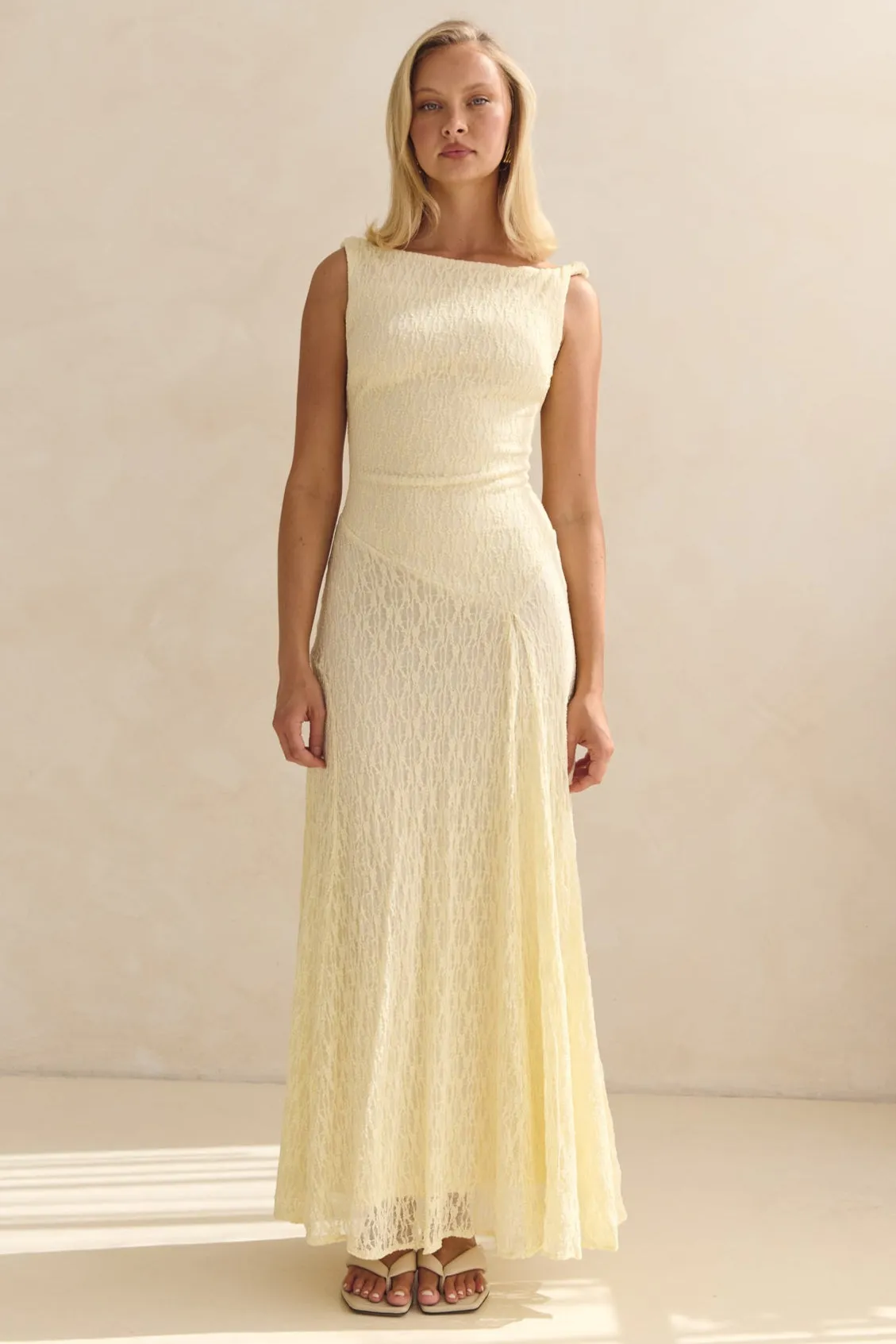 Gianna Lace Maxi Dress (Butter) sold by Runway Scout product image thumbnail 3