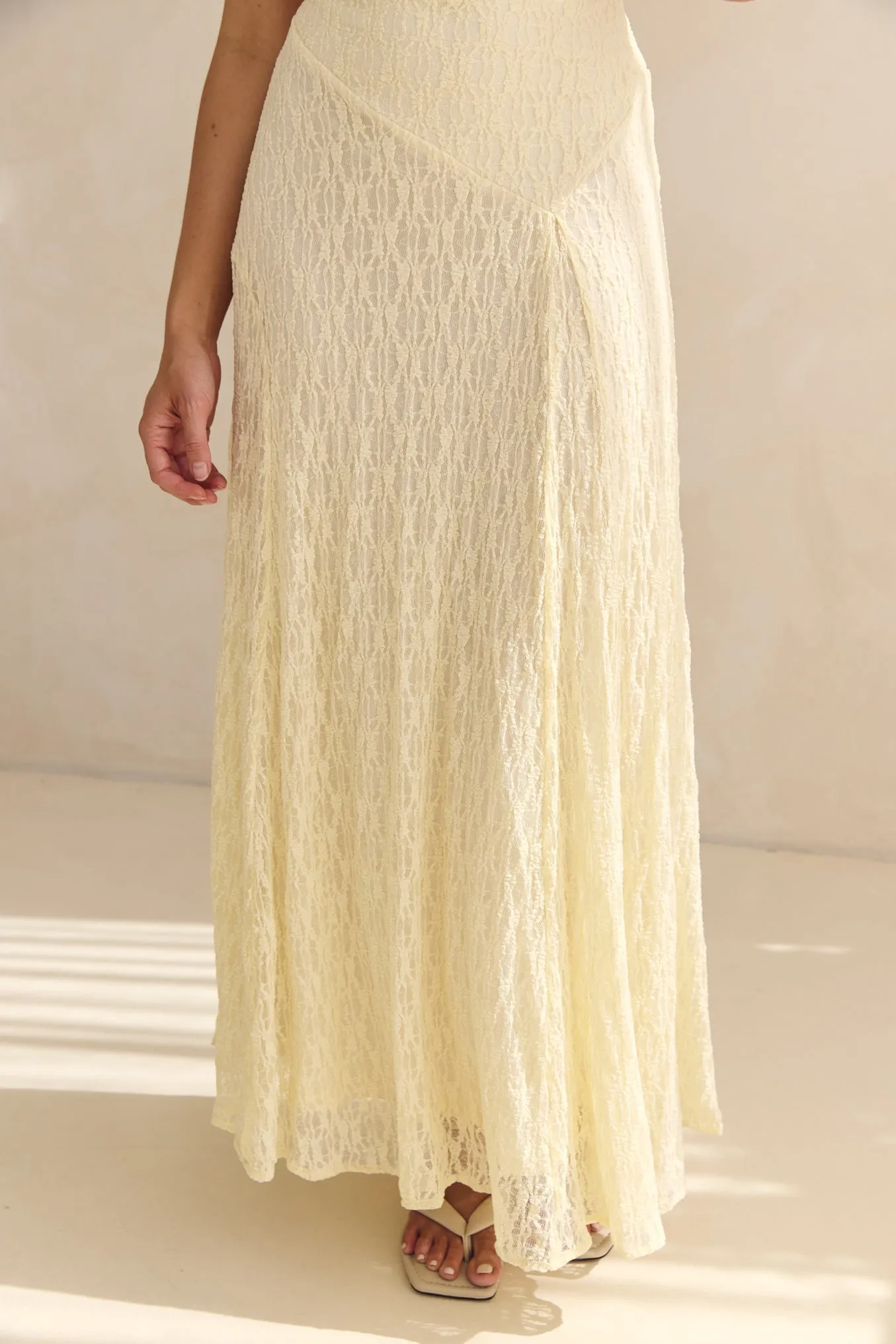 Gianna Lace Maxi Dress (Butter) sold by Runway Scout product image thumbnail 5