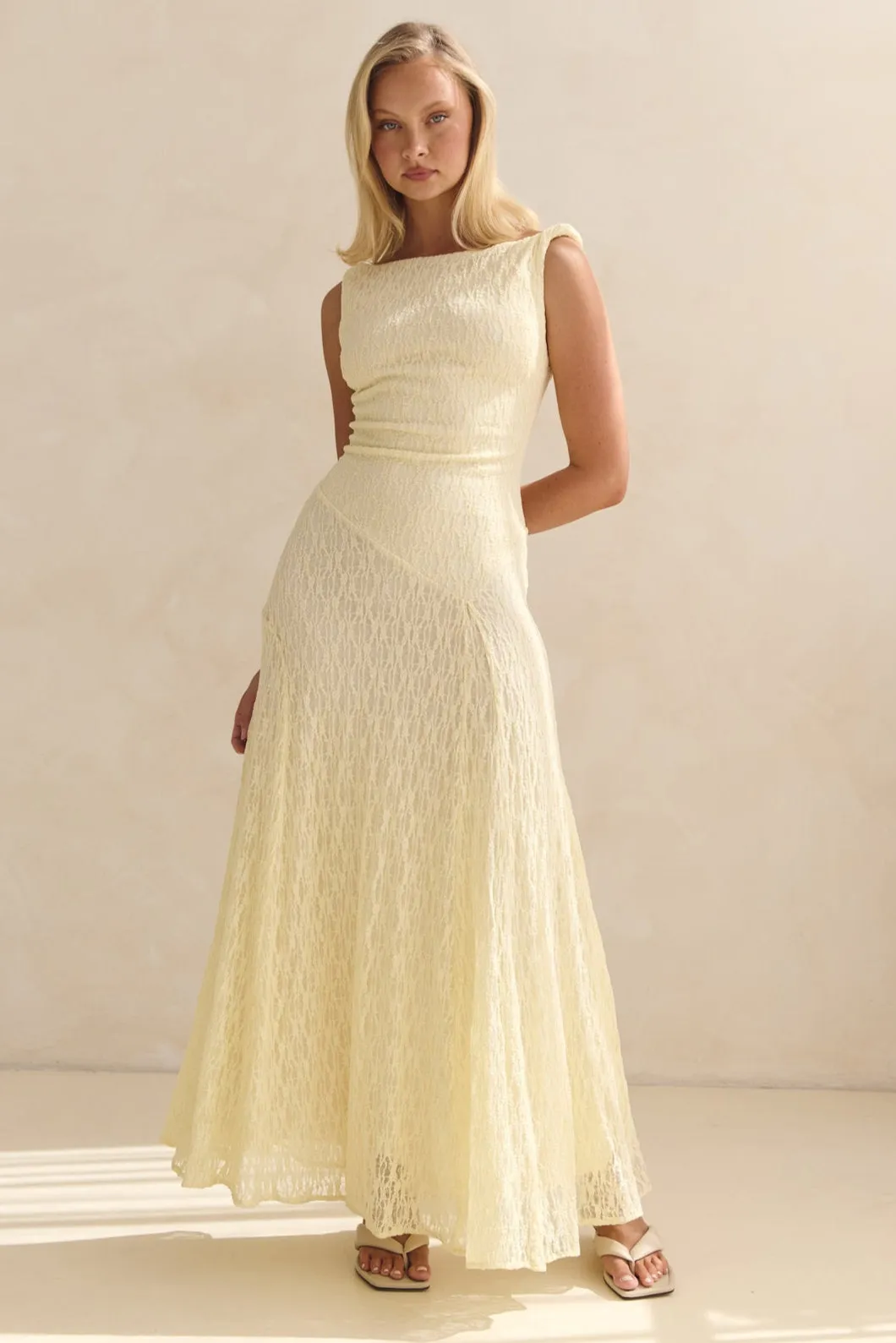 Gianna Lace Maxi Dress (Butter) sold by Runway Scout product image thumbnail 2