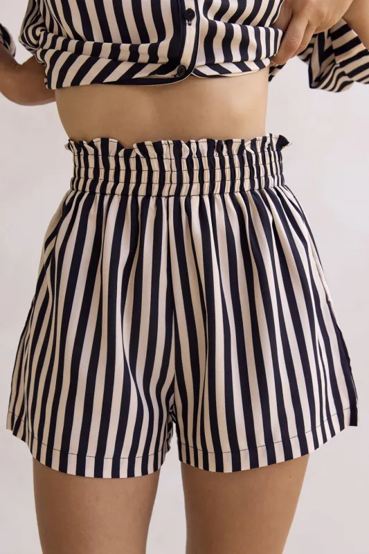 Cleo Stripe Short (Black) sold by Runway Scout
