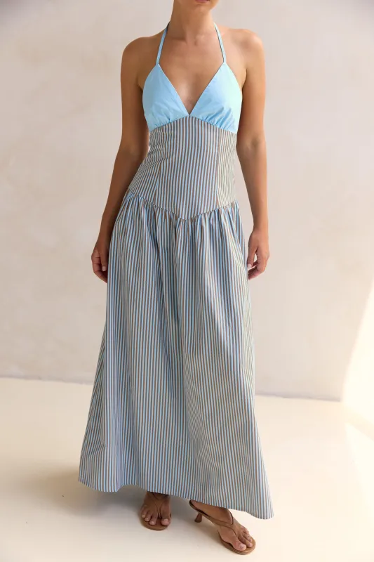 Jette Maxi Dress (Blue) sold by Runway Scout