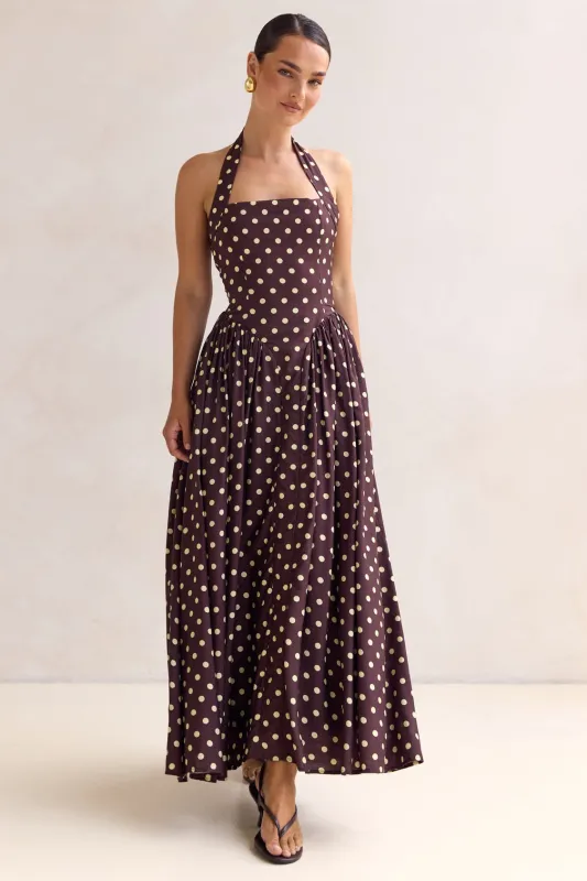Sammi Maxi Dress (Chocolate) sold by Runway Scout