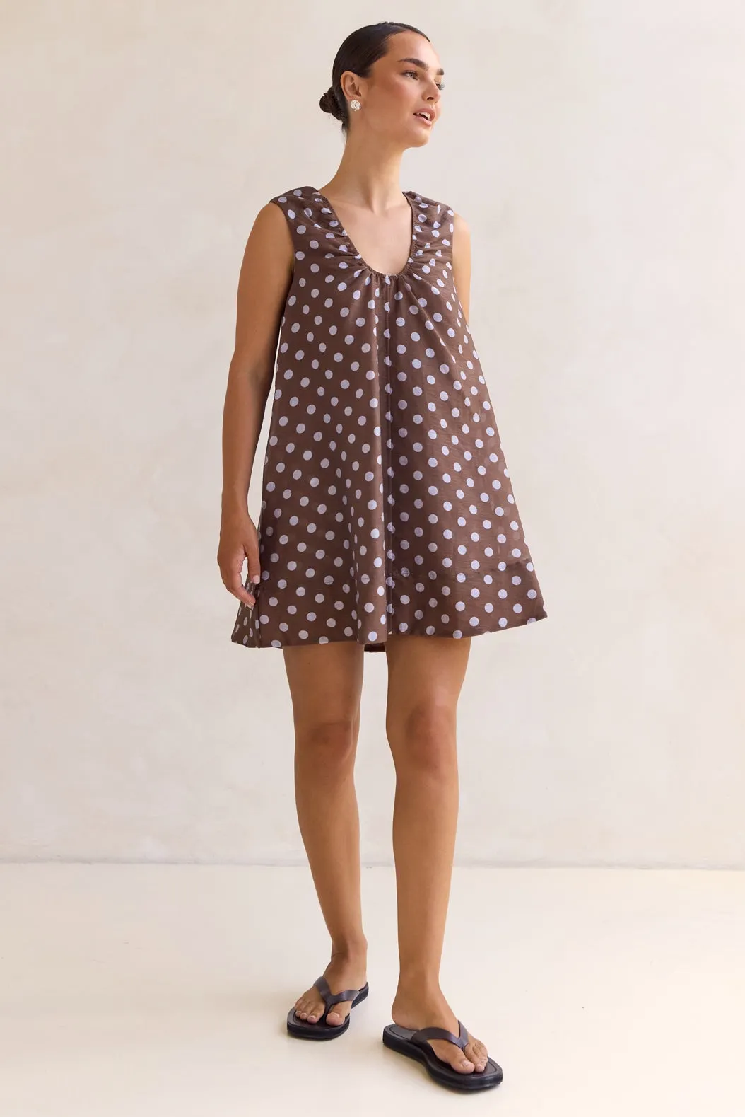 Rowie Mini Dress (Chocolate) sold by Runway Scout
