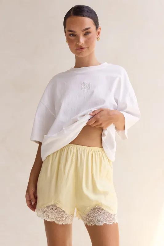 Leia Lace Short (Yellow) sold by Runway Scout