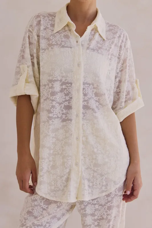 Camilla Lace Shirt (Cream) sold by Runway Scout